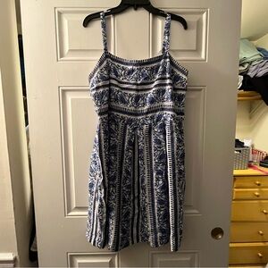 LOFT patterned spaghetti strap dress sz 16